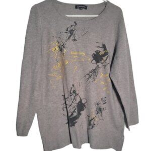 Claire France plus Size crew neck long sweater  pullover